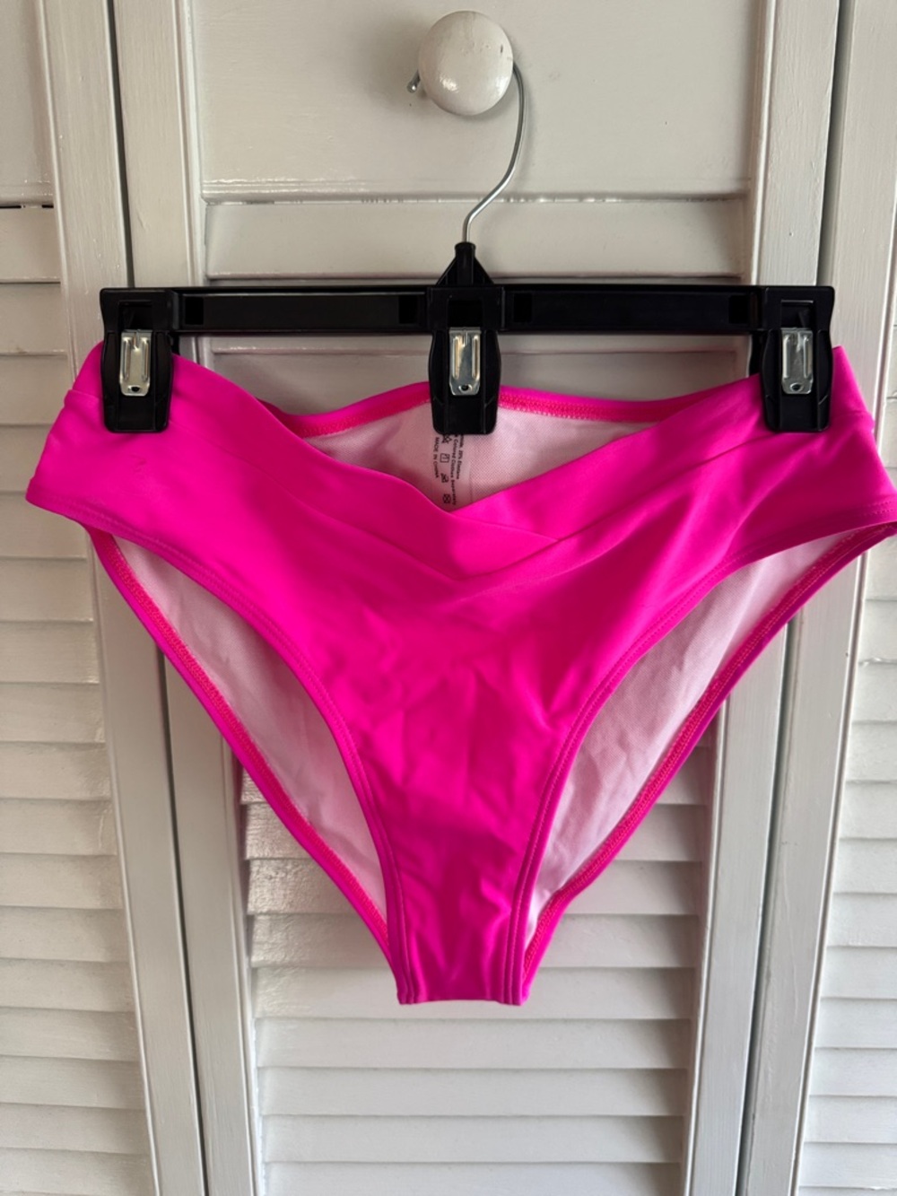 SHEIN Hot Pink V-Waist Bikini Bottoms